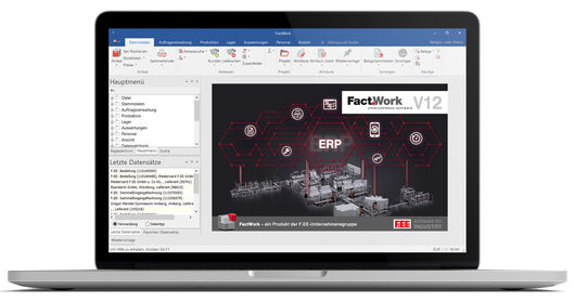 Screenshot: Unternehmenssoftware / ERP-System: FactWork von F.EE